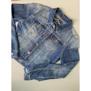 Red Camel women's small long sleeve medium wash denim jean jacket stretch casual